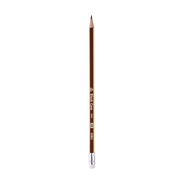 Deli EU50400 HB Graphite Pencil with Eraser (pkt/12pc)